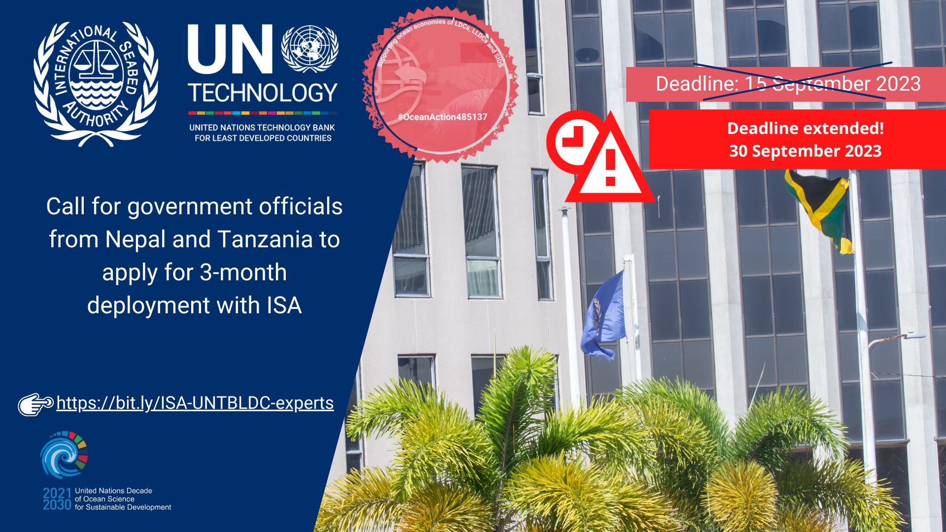 DEADLINE EXTENDED ISA and UNTBLDC call for an expression of interest