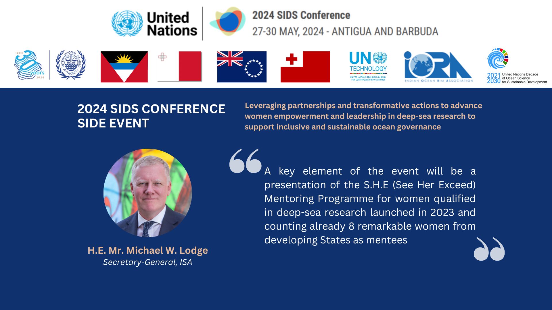 SIDS Conference women SG quote International Seabed Authority